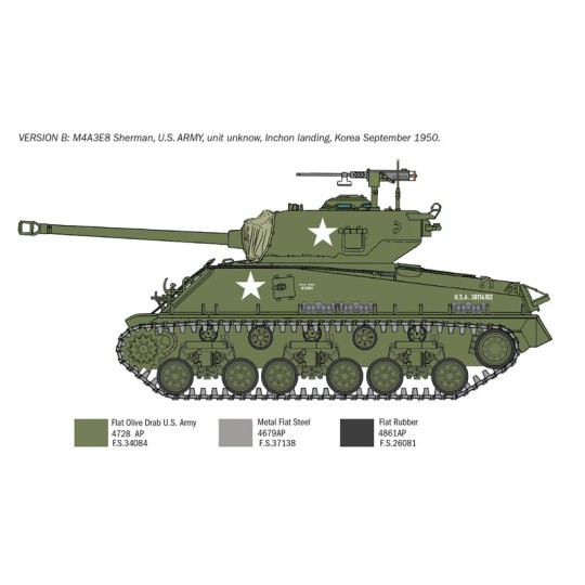 Tank M4A3E8 Sherman "Korean War" 1/35 Italeri Italeri I6586 - 5 I6586-Tank M4A3E8 Sherman "Korean War" 1/35 Italeri - I6586