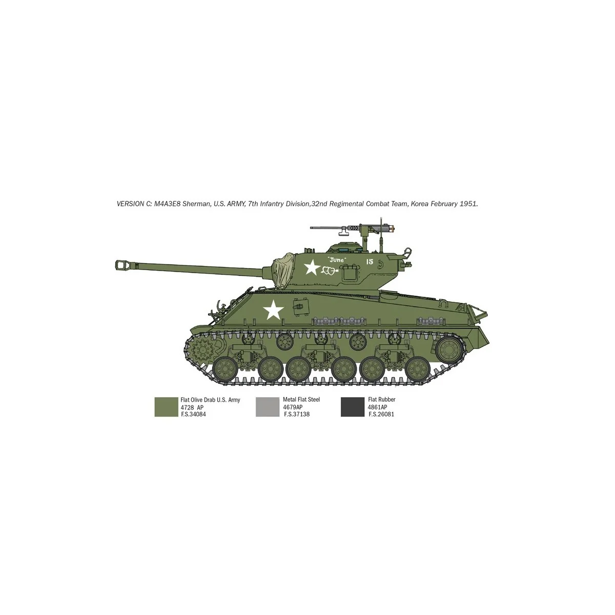 Char M4A3E8 Sherman "Guerre de Corée" 1/35 Italeri Italeri I6586 - 6 Char M4A3E8 Sherman "Guerre de Corée" 1/35 Italeri Italeri I6586 - 6