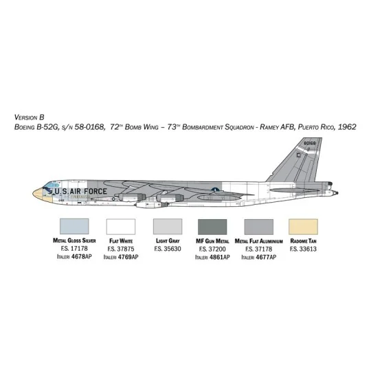 B-52G Stratofortress Start of production 1/72 Italeri Italeri I1451 - 5 I1451-B-52G Stratofortress Start of production 1/72 Italeri - I1451