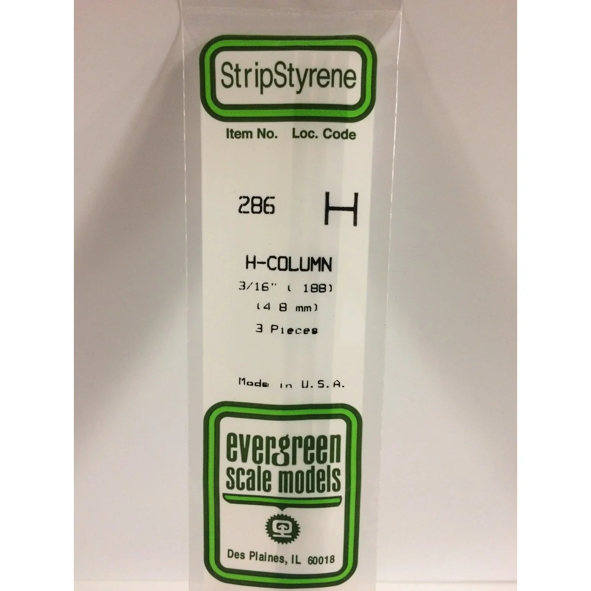 H profile 4.8x350mm Ref: 286 - Evergreen - S1370286 - S1370286