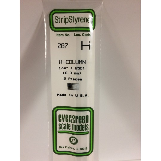 Profile: 6.3x350mm Ref: 287 - Evergreen - S1370287 S1370287-H-profile 6.3x350mm Ref: 287 - Evergreen - S1370287