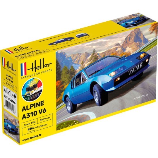 HEL-56146-Alpine A310 V6 1/43 Heller + colle et peintures