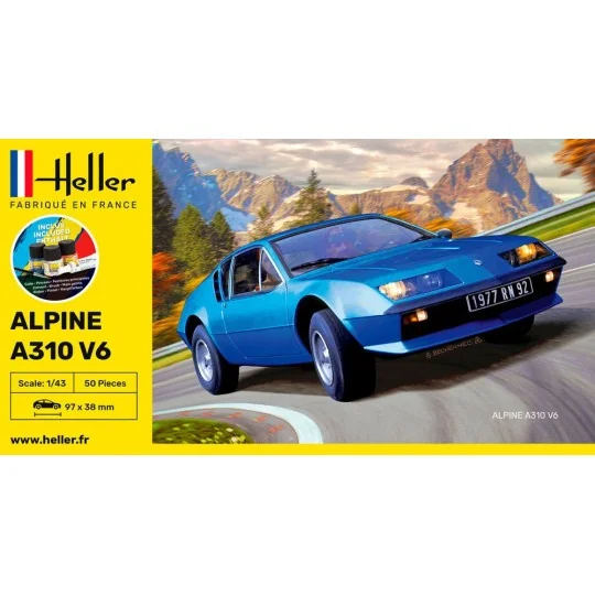 Alpine A310 V6 1/43 Heller + glue and paints Heller HEL-56146 - 2 HEL-56146-Alpine A310 V6 1/43 Heller + glue and paints - HEL-56146