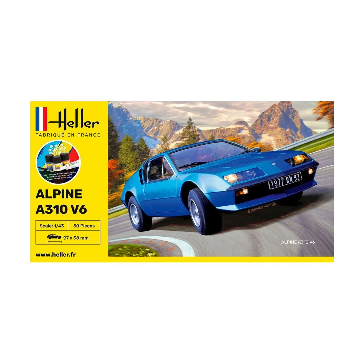 Alpine A310 V6 1/43 Heller + glue and paints Heller HEL-56146 - 2 Alpine A310 V6 1/43 Heller + glue and paints Heller HEL-56146 - 2