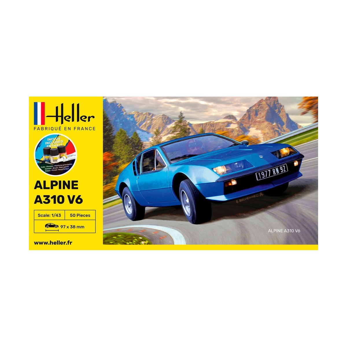 Alpine A310 V6 1/43 Heller + glue and paints Heller HEL-56146 - 2