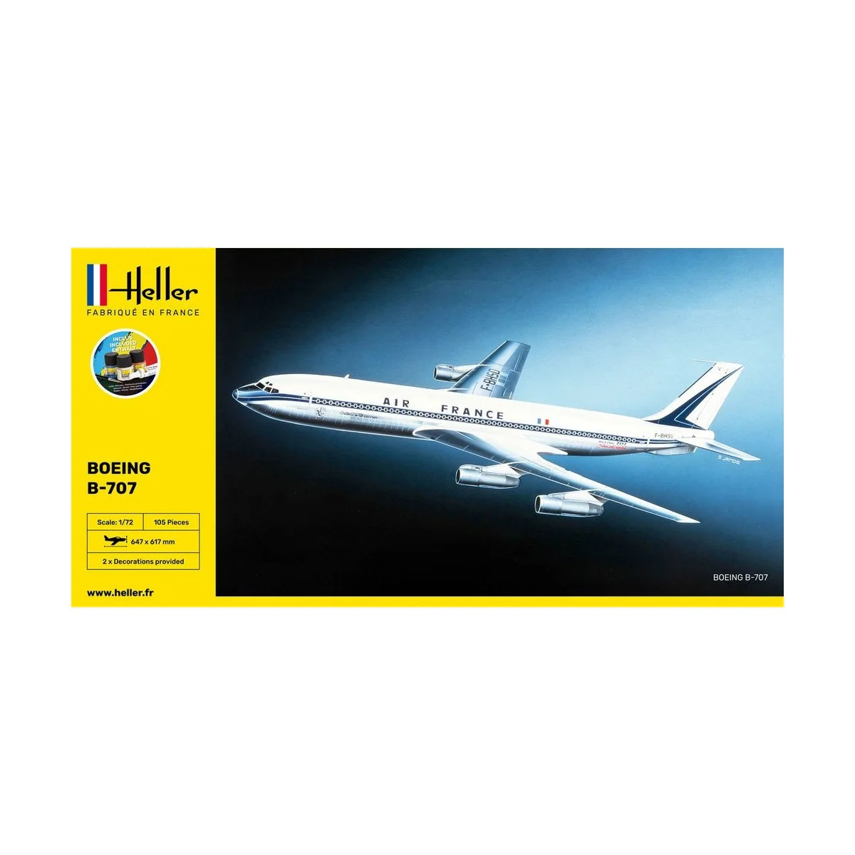 Boeing B-707 Air France 1/72 Heller + colle et peintures Heller 56452 - 2