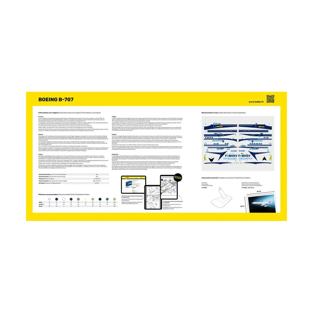 Boeing B-707 Air France 1/72 Heller + glue and paints Heller 56452 - 3