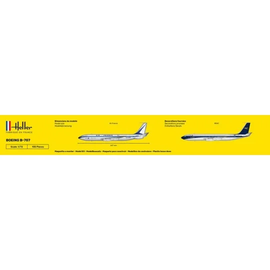 HEL-56452-Boeing B-707 Air France 1/72 Heller + colle et peintures - HEL-56452