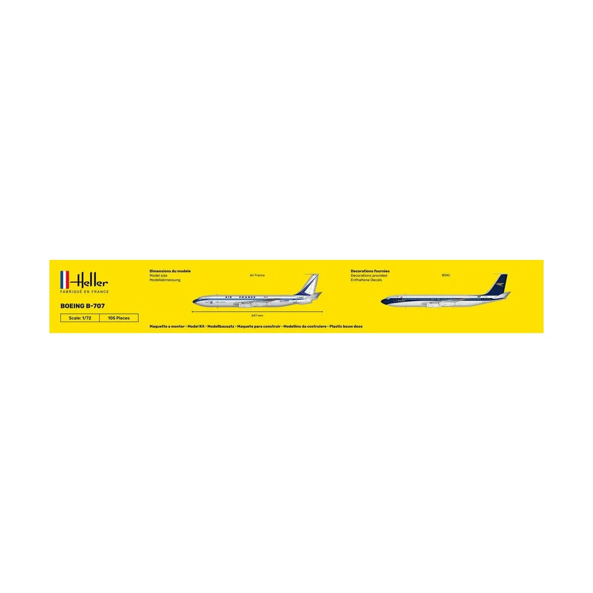 Boeing B-707 Air France 1/72 Heller + glue and paints Heller 56452 - 4 Boeing B-707 Air France 1/72 Heller + glue and paints Heller 56452 - 4