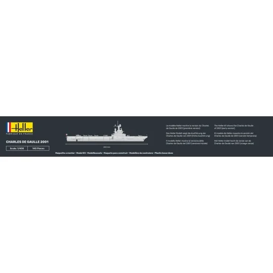 HEL-81072-Aircraft carrier Charles de Gaulle 2001 1/400 Heller - HEL-81072