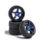 500900167-Wheels 5 spokes black / blue 26mm 1/10 (4) Carson