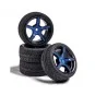 500900167-Wheels 5 spokes black / blue 26mm 1/10 (4) Carson - 500900167
