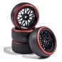 500900157-Roues drift noir / rouge 26mm 1/10 (4) Carson - 500900157