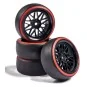 500900157-Drift wheels black / red 26mm 1/10 (4) Carson - 500900157
