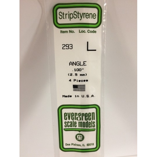 Profile L 2.5x350mm Ref: 293 - Evergreen - S1370293 S1370293-L-profile 2.5x350mm Ref: 293 - Evergreen - S1370293