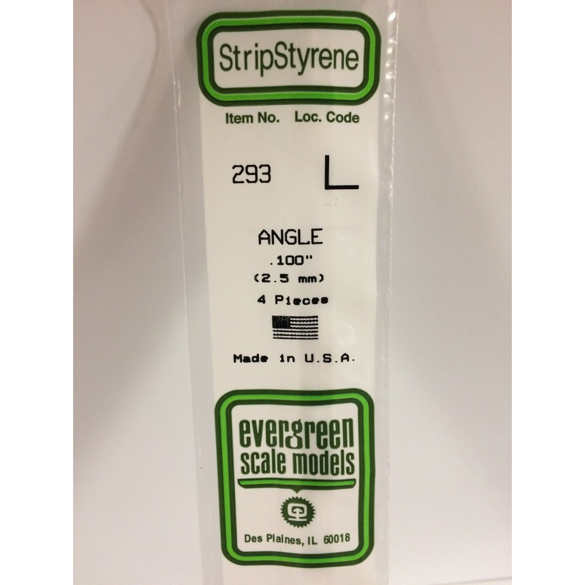 Profilé L 2.5x350mm Ref : 293 - Evergreen Evergreen S1370293 - 1 Profilé L 2.5x350mm Ref : 293 - Evergreen Evergreen S1370293 - 1