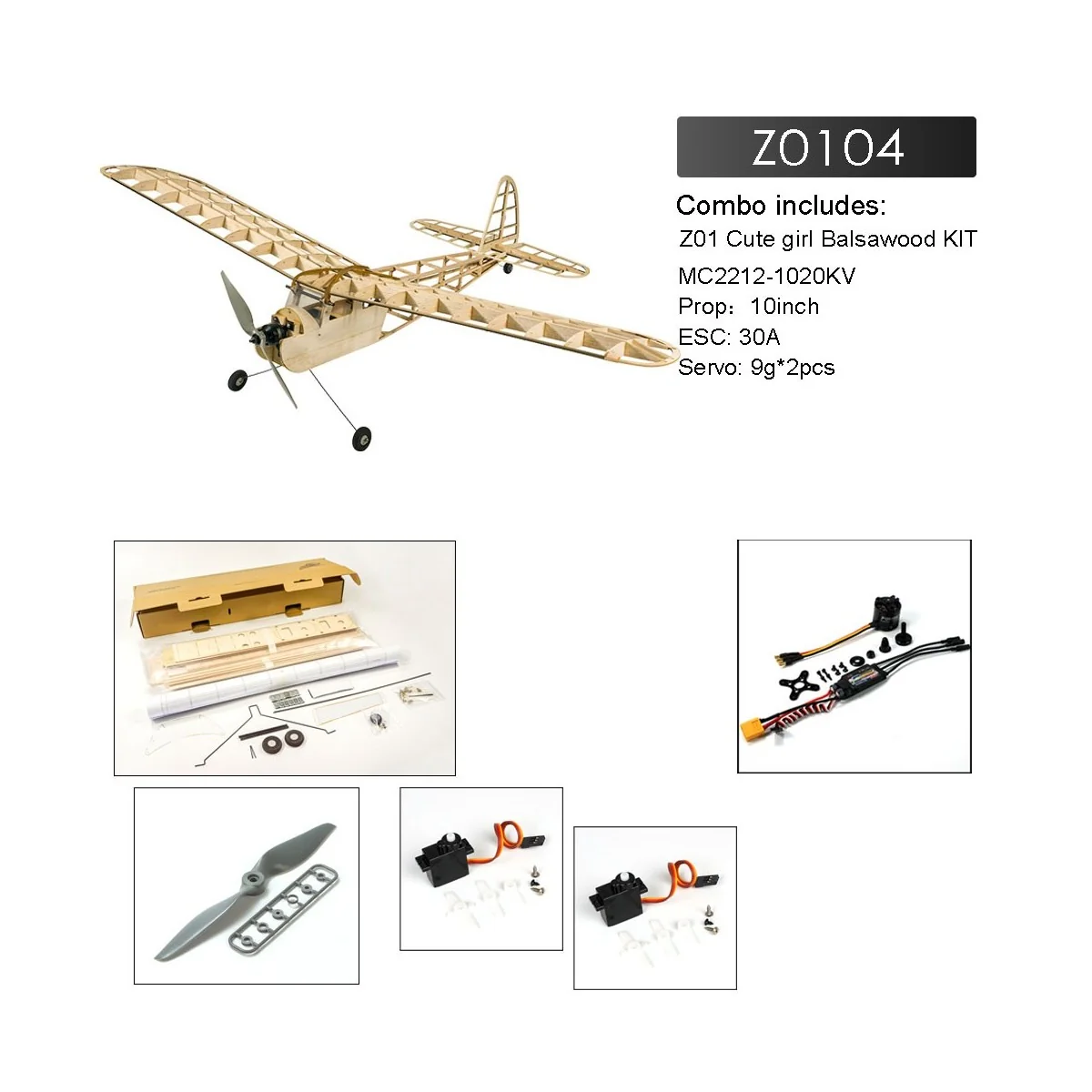 Cute Girl 1.15m Z01 Kit PNP balsa DW Hobby DW Hobby - Dancing Wings Hobby Z0104 - 1