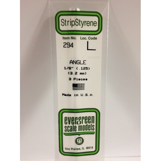S1370294-Profilé L 3.2x350mm Ref : 294 - Evergreen - S1370294