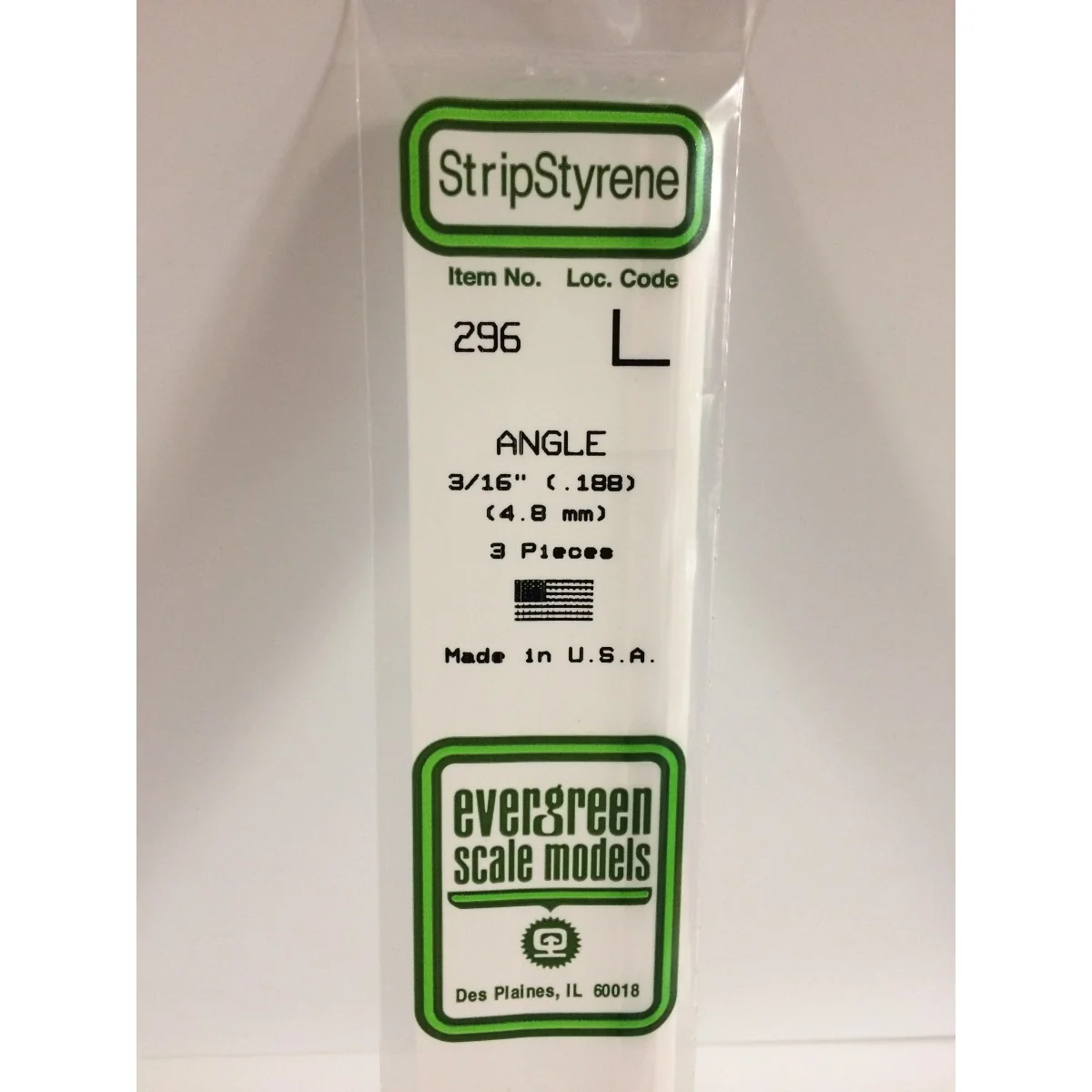 Profile L 4.8x350mm Ref: 296 - Evergreen - S1370296
