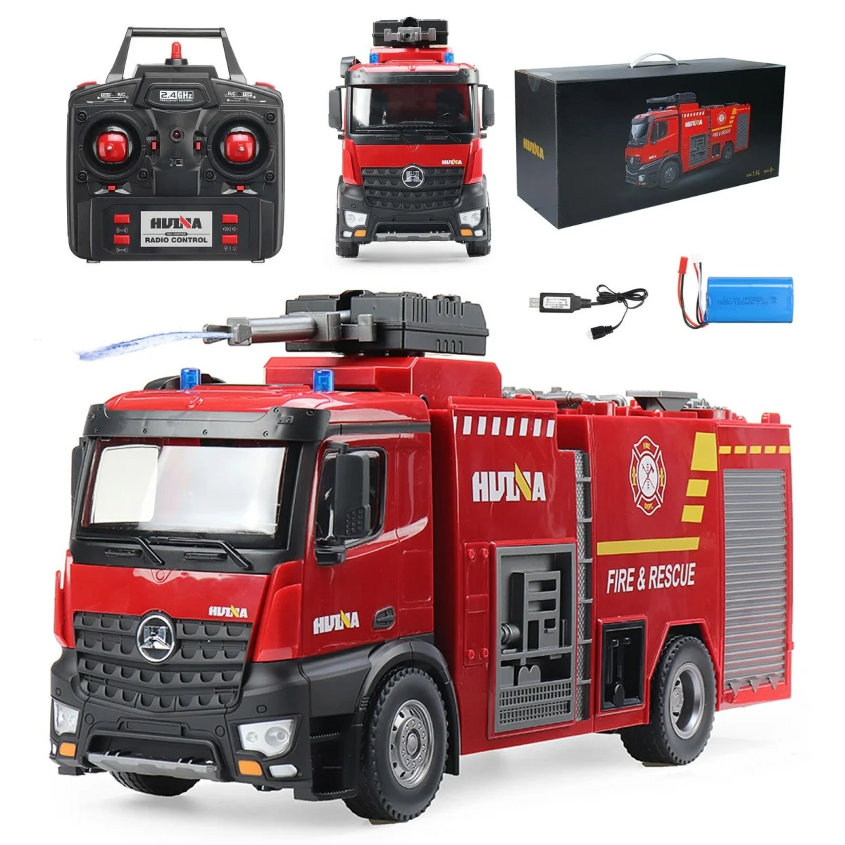 Fire Truck Fire Hose RC 1/14 2.4Ghz - HuiNa HuiNa Toys CY1562 - 10 Fire Truck Fire Hose RC 1/14 2.4Ghz - HuiNa HuiNa Toys CY1562 - 10