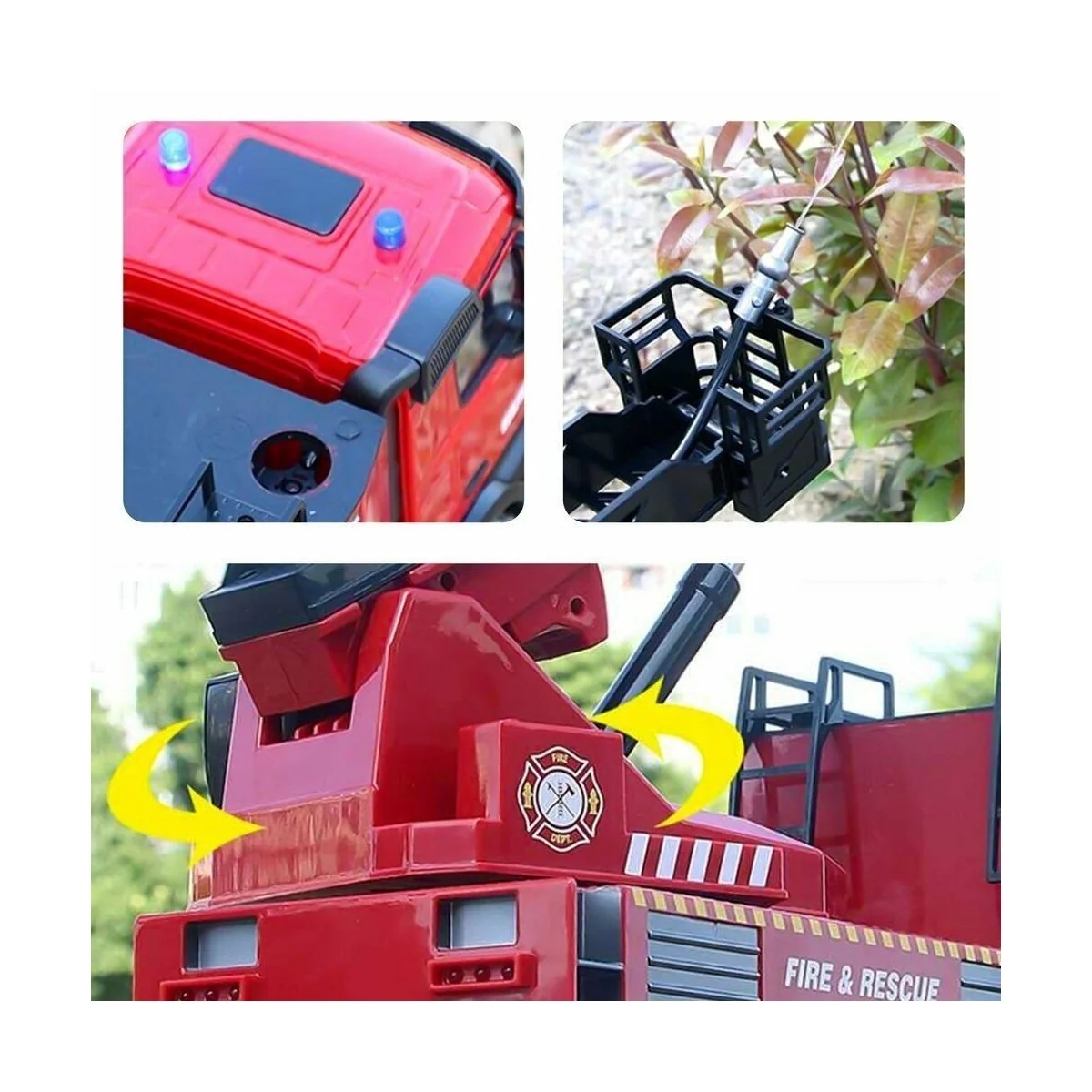 Camion de pompier grande échelle RC 1/14 2.4Ghz - HuiNa HuiNa Toys CY1561 - 5