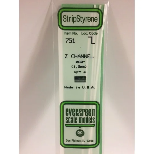 S1370751-Z-profile 1.5x350mm Ref: 751 - Evergreen - S1370751