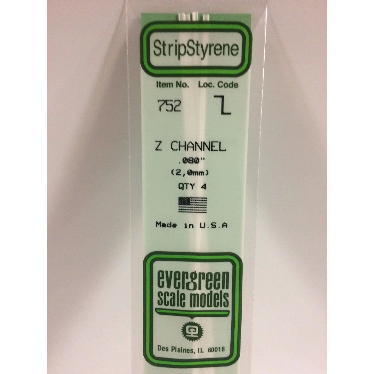 Z-profile 2.0x350mm Ref: 752 - Evergreen - S1370752 - S1370752