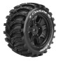 L-T3298B-Pneus X-Cyclone + Jantes Noir Traxxas X-Maxx (x2) Louise RC - L-T3298B