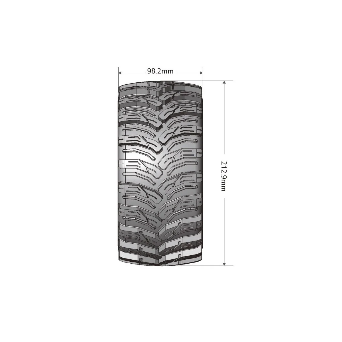 X-Cyclone Tires + Black Traxxas X-Maxx Rims (x2) Louise RC Louise RC L-T3298B - 2