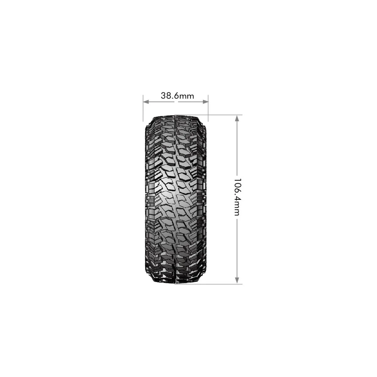 Cr-Griffin class 1 tires + 1.9" black wheels class 1 1/10 (x2) Louise RC Louise RC L-T3344VB - 2