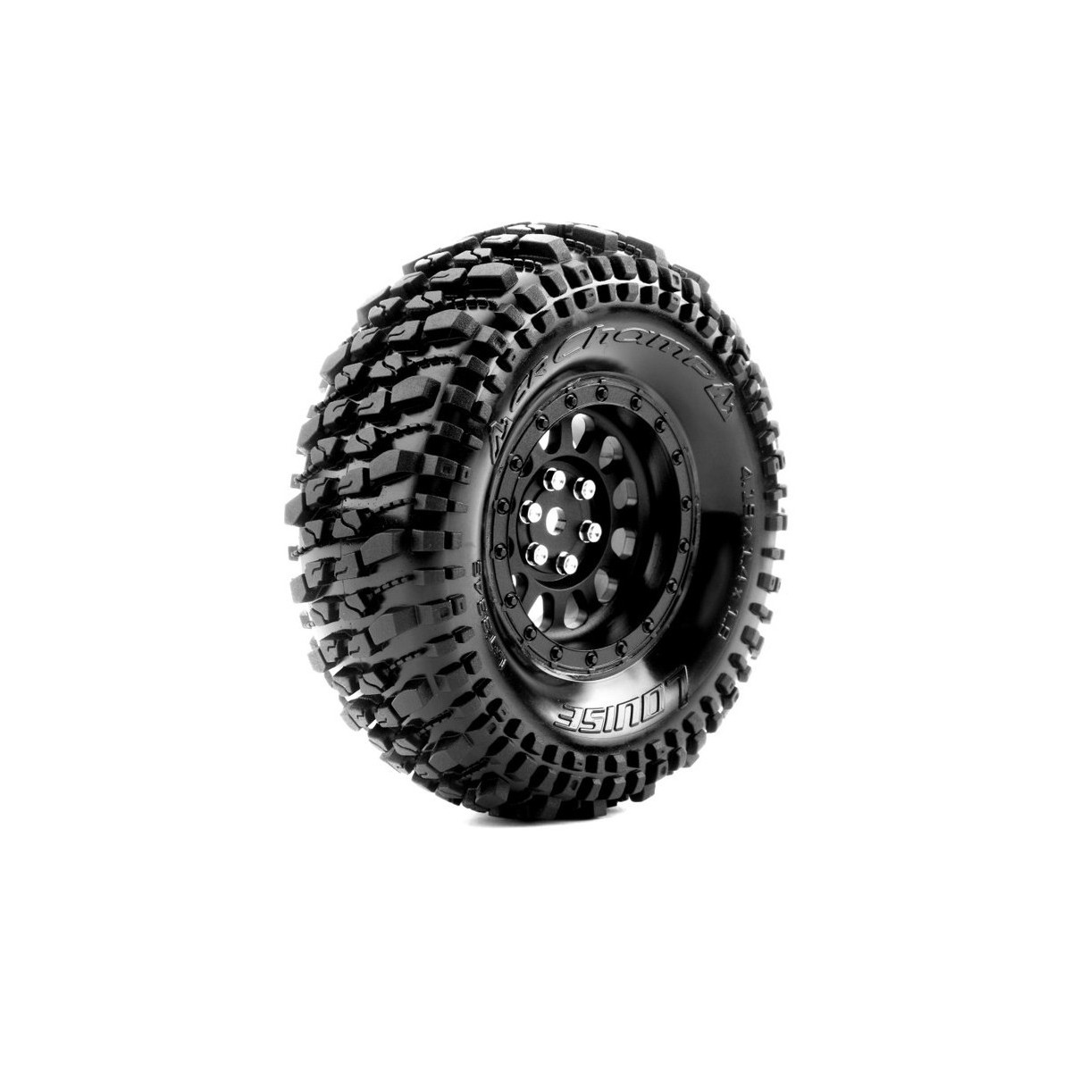 Pneus CR-Champ class 1 + Jantes 1.9" Noir 1/10 (x2) Louise RC Louise RC L-T3345VB - 1