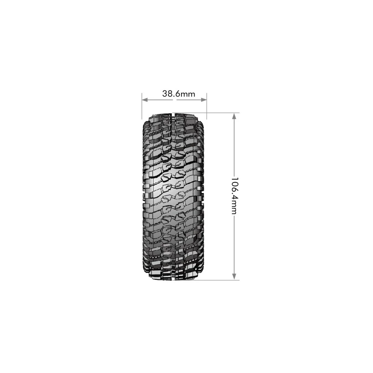 CR-Champ class 1 tires + Rims 1.9" Black 1/10 (x2) Louise RC Louise RC L-T3345VB - 2