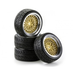 Roues classiques or / chrome 26mm 1/10 (4) Carson Carson 500900551 - 1