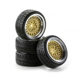 Roues classiques or / chrome 26mm 1/10 (4) Carson Carson 500900551 - 1