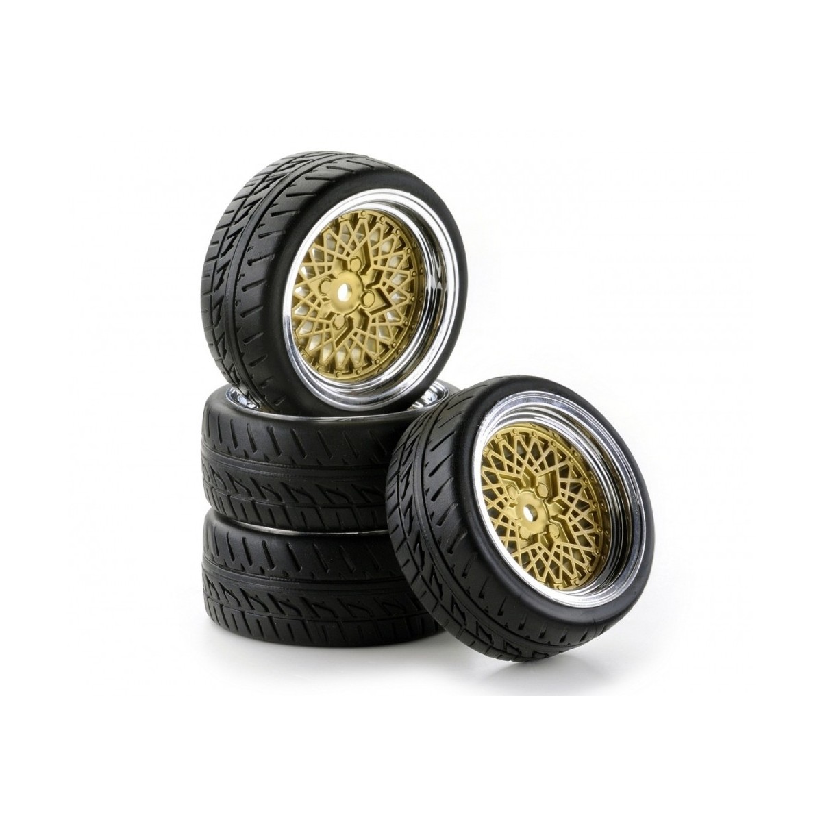 Classic Wheels Gold/Chrome 26mm 1/10 (4) Carson Carson 500900551 - 1