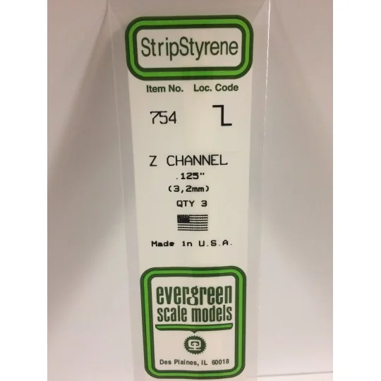 Profile Z 3.2x350mm Ref: 754 - Evergreen - S1370754 S1370754-Z-profile 3.2x350mm Ref: 754 - Evergreen - S1370754