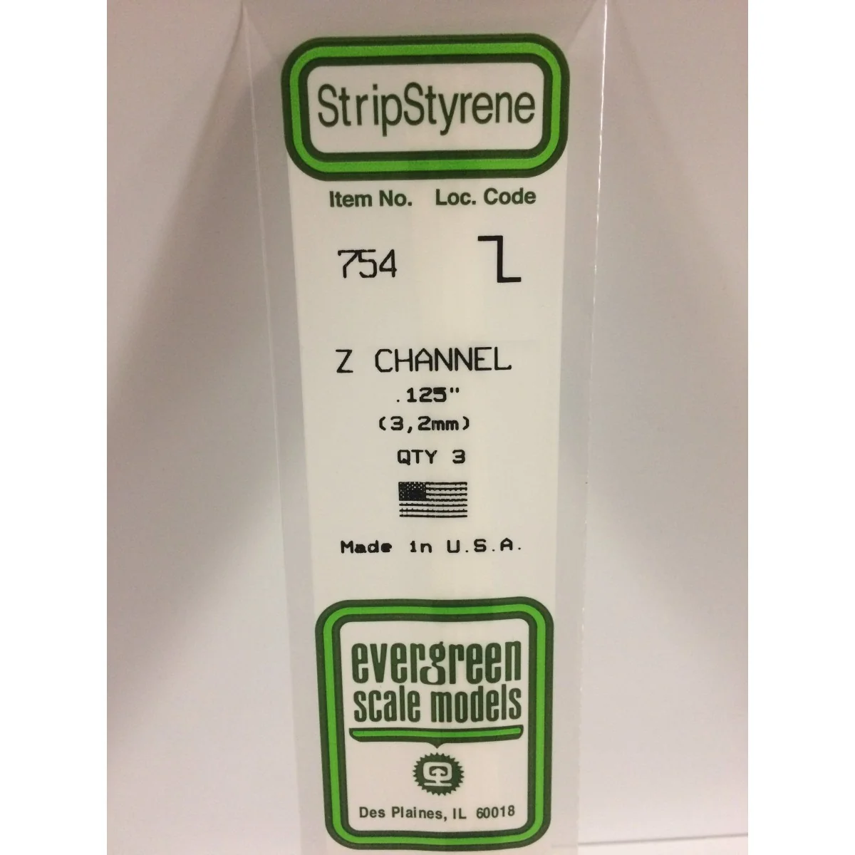 Profile Z 3.2x350mm Ref: 754 - Evergreen - S1370754 Profile Z 3.2x350mm Ref: 754 - Evergreen - S1370754