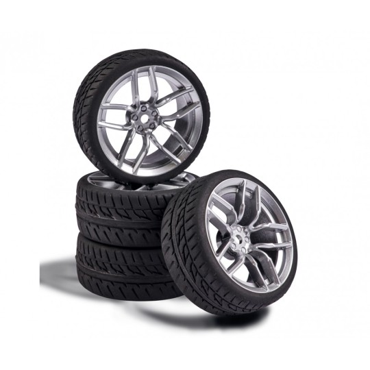 500900160-Wheels 10 spokes gray 26mm 1/10 (4) Carson