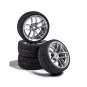 500900160-Wheels 10 spokes gray 26mm 1/10 (4) Carson - 500900160