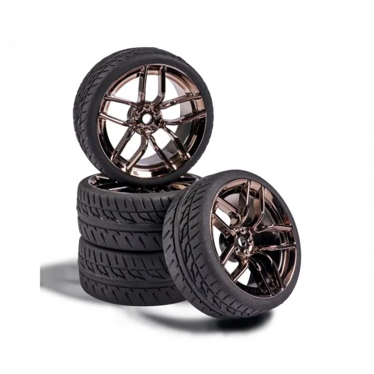 Wheels 10 spokes chrome antracite 26mm 1/10 (4) Carson Carson 500900161 - 1 500900161-Wheels 10 spokes chrome antracite 26mm 1/10 (4) Carson - 500900161