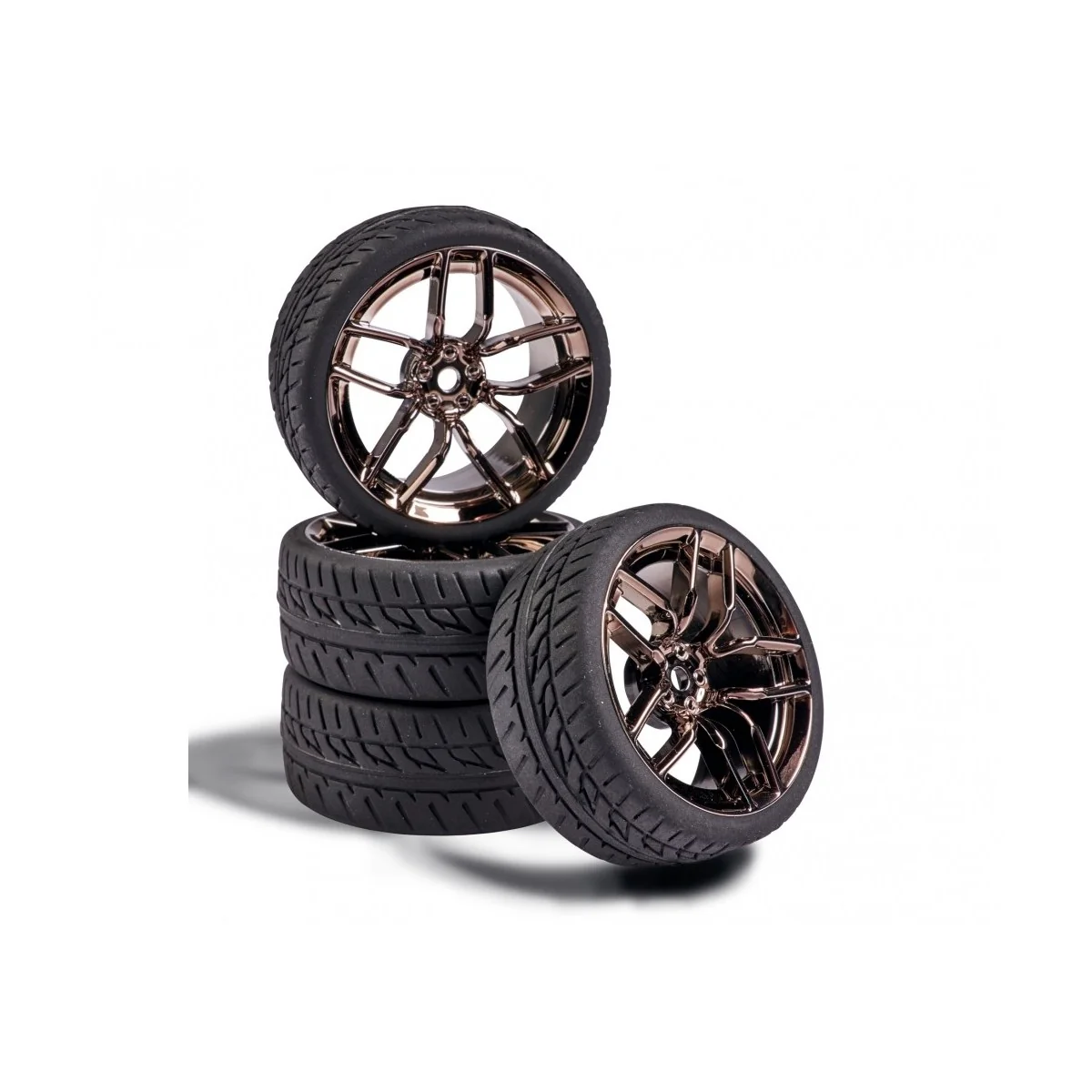 Wheels 10 spokes chrome antracite 26mm 1/10 (4) Carson Carson 500900161 - 1