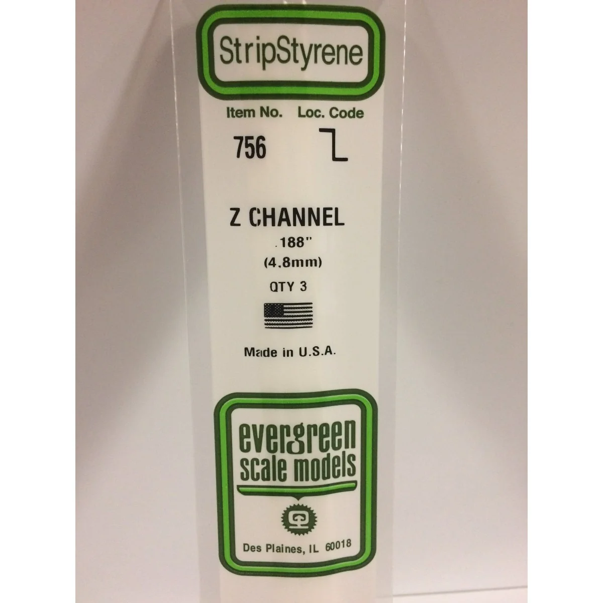 Profile Z 4.8x350mm Ref: 756 - Evergreen - S1370756 Profile Z 4.8x350mm Ref: 756 - Evergreen - S1370756