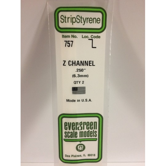 Profile Z 6.3x350mm Ref: 757 - Evergreen - S1370757 S1370757-Z-profile 6.3x350mm Ref: 757 - Evergreen - S1370757