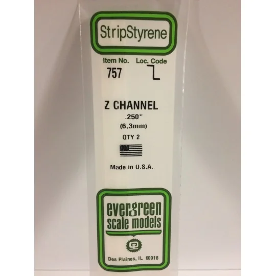 S1370757-Z-profile 6.3x350mm Ref: 757 - Evergreen - S1370757