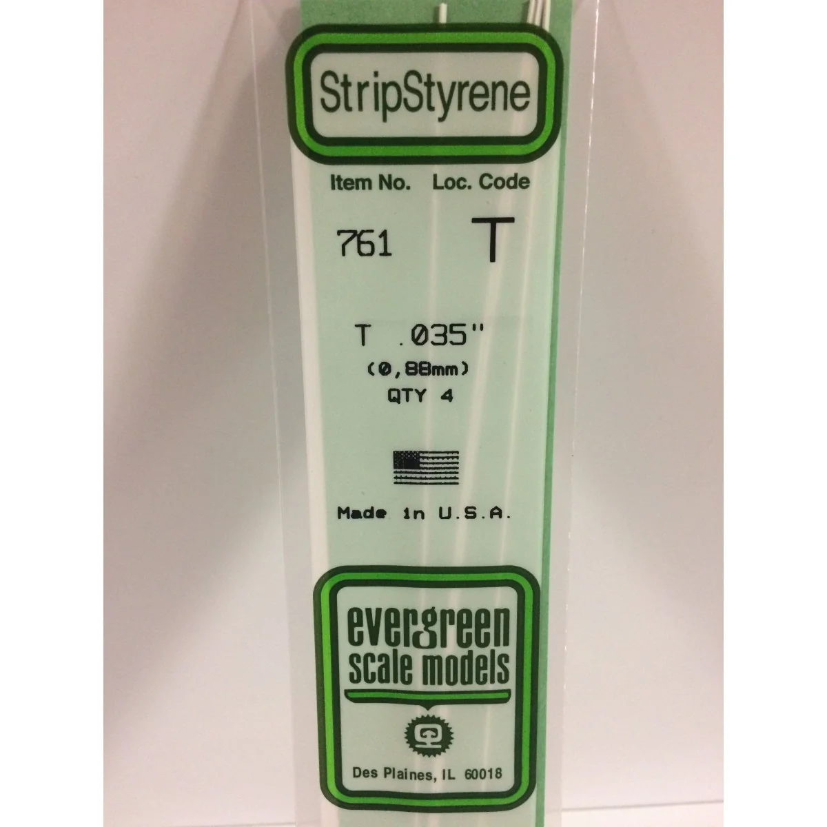 Profile T 0.88x350mm Ref: 761 - Evergreen - S1370761 Profile T 0.88x350mm Ref: 761 - Evergreen - S1370761