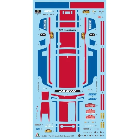 FIAT Abarth 131 San Remo 1977 Rally 1/24 Italeri Italeri I3621 - 3 I3621-FIAT Abarth 131 San Remo 1977 Rally 1/24 Italeri - I3621