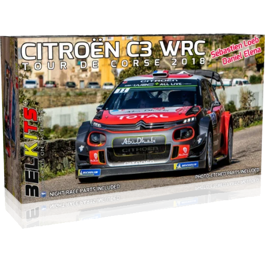 Citroën C3 WRC Tour de Corse 2018 1/24 BelKits BEL017 - 1 BEL017-Citroën C3 WRC Tour de Corse 2018 1/24 BelKits - BEL017