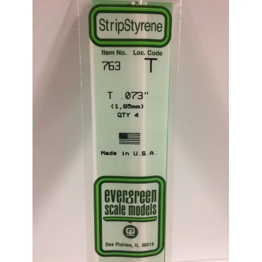 S1370763-Profilé T 1.85x350mm Ref : 763 - Evergreen - S1370763