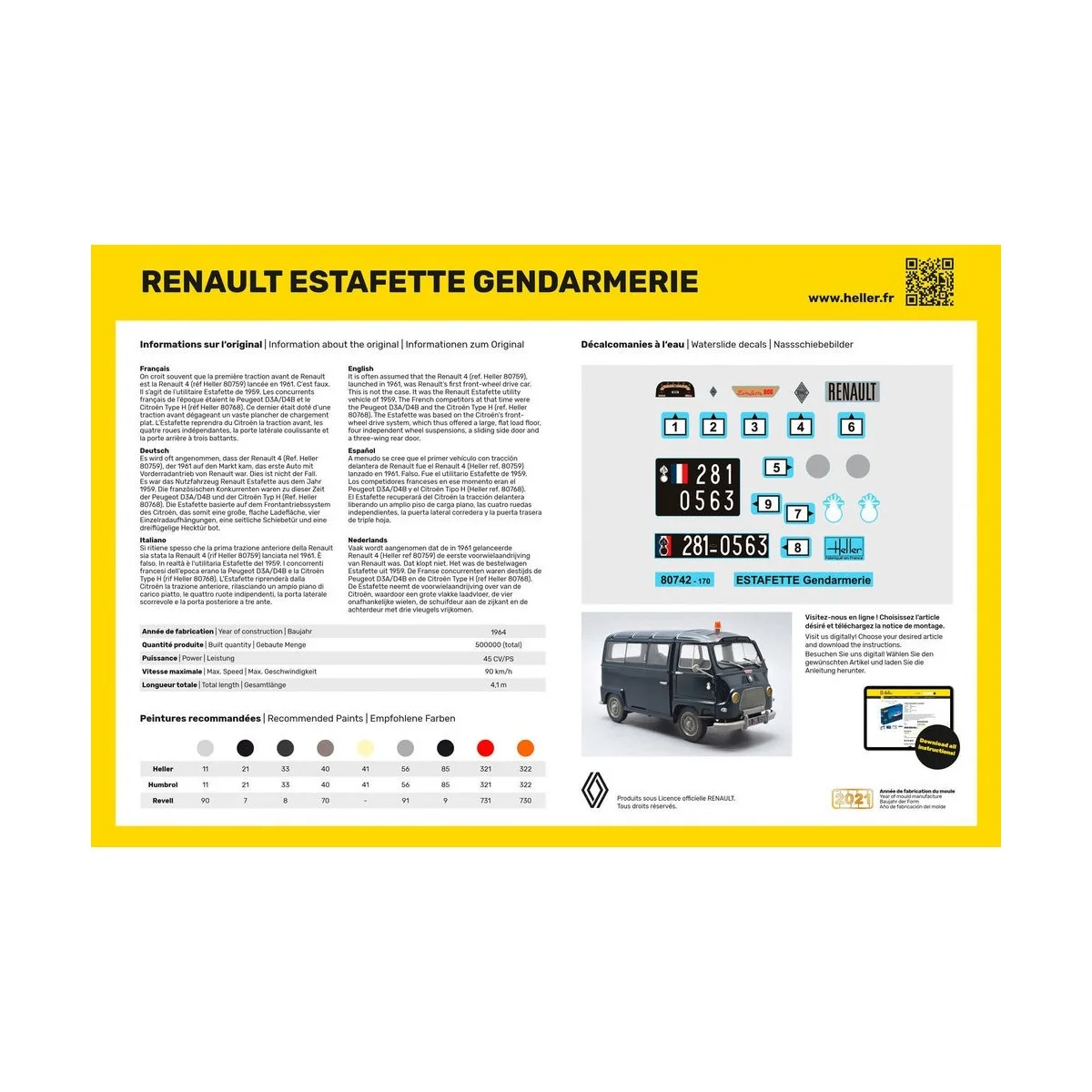 Renault Estafette Gendarmerie 1/24 Heller Heller 80742 - 3 Renault Estafette Gendarmerie 1/24 Heller Heller 80742 - 3