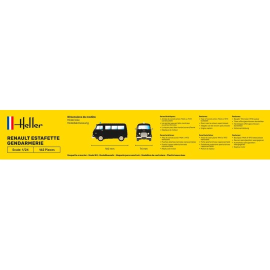 Renault Estafette Gendarmerie 1/24 Heller Heller 80742 - 4 HEL-80742-Renault Estafette Gendarmerie 1/24 Heller - HEL-80742